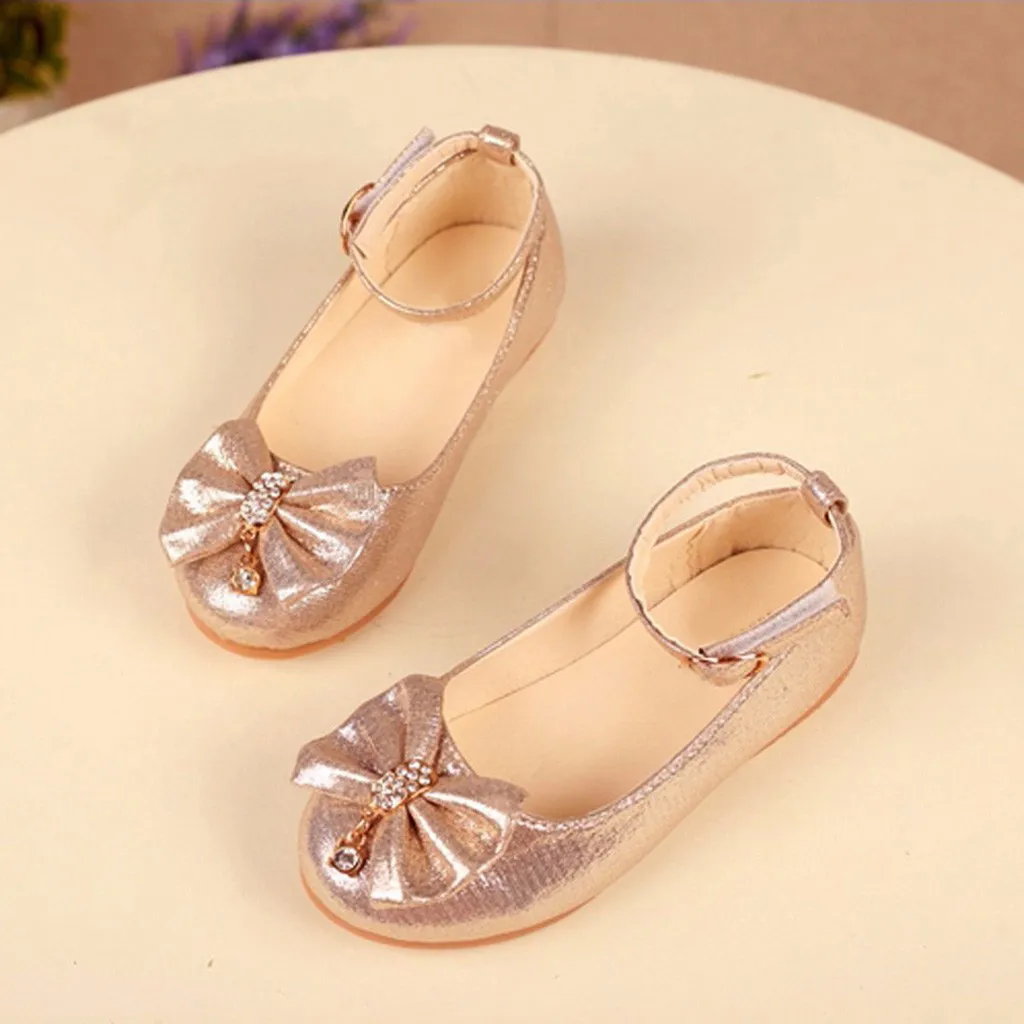 

Bowknot Crystal Princess Shoes Children Infant Kids Baby Girls Dance Shallow Single Shoes Baby for girls chaussure enfant fille