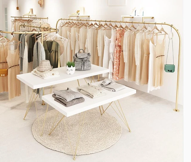 Kleding Winkel Display Tafel In Het Midden Van Het Eiland Running Water Winkel Set Van Massief Hout Rechthoekige Hoge En lage Tafel AliExpress