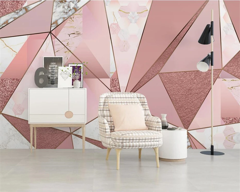 

Beibehang на заказ, скандинавские ручная роспись, тропические растения, современные минималистичные геометрические линии, световой фон, бумажные обои