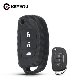 KEYYOU custodia portachiavi in Silicone a 3 pulsanti per Hyundai Creta Tucson Santa fe Elantra Sonata i20 i30 i40 i25 ix35 copertura telecomando