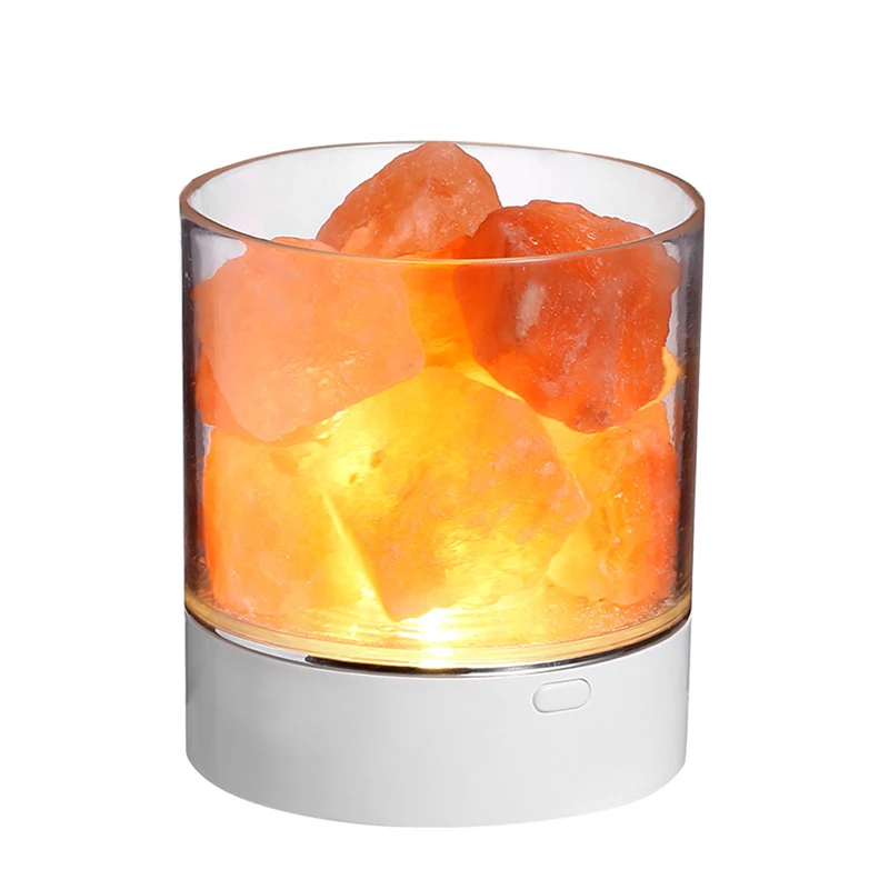 Crystal Light Natural Himalayan Salt Lamp Led Lamp Air Purifier Mood Creator Indoor Warm Light Rechargeable Bedroom Lava Lamp