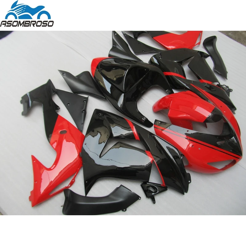 

Street Sports Motorcycle Bodyworks for Kawasaki Ninja ZX10R fairing kit 2006-2007 red black fairing set zx10r 06 07 GH25
