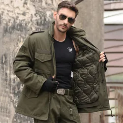 Military Fans Men Jacket Coat Thick Warm Army Green Military Uniform Black M65 Windbreaker With Detachable Liner Autumn Winter