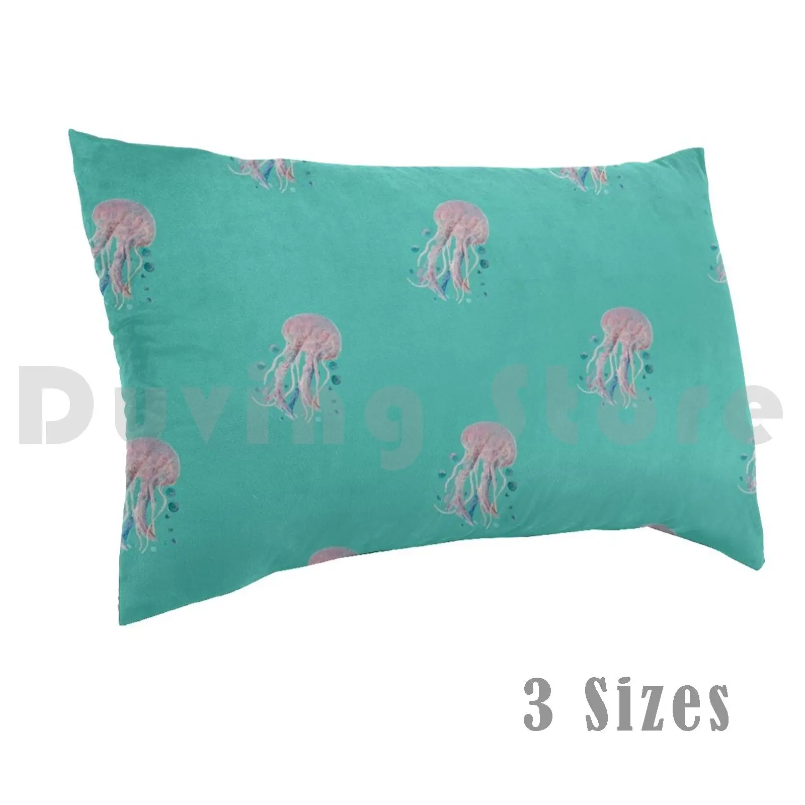 Jellyfish Pillow Case 20*30 Inch Jellyfish Jelly Fish Bubbles Swimming Ocean Aqua Turquoise Realistic Pink