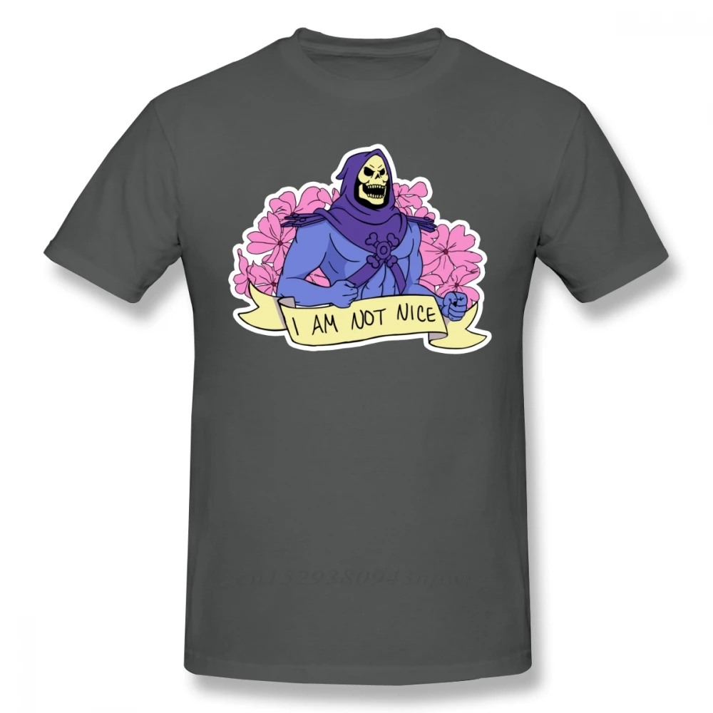 Skeletor T Shirt I AM NOT NICE T-Shirt Printed Man Tee Shirt Oversize 100% Cotton Cute Summer Short Sleeve Tshirt