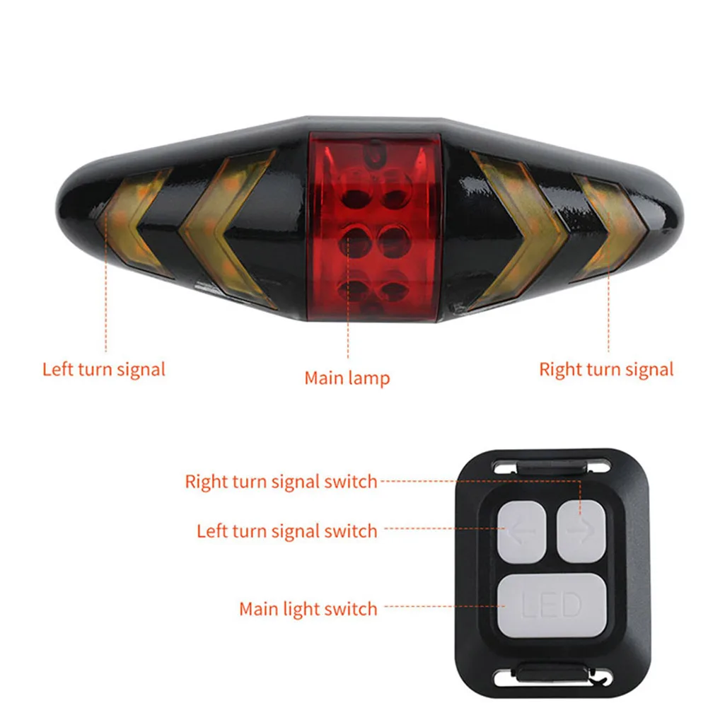 Bike Rear Lamp Smart Bike Wireless Remote Turn Signal Lights Bicycle LED Taillight Easily Installation Personal Bicycle Parts