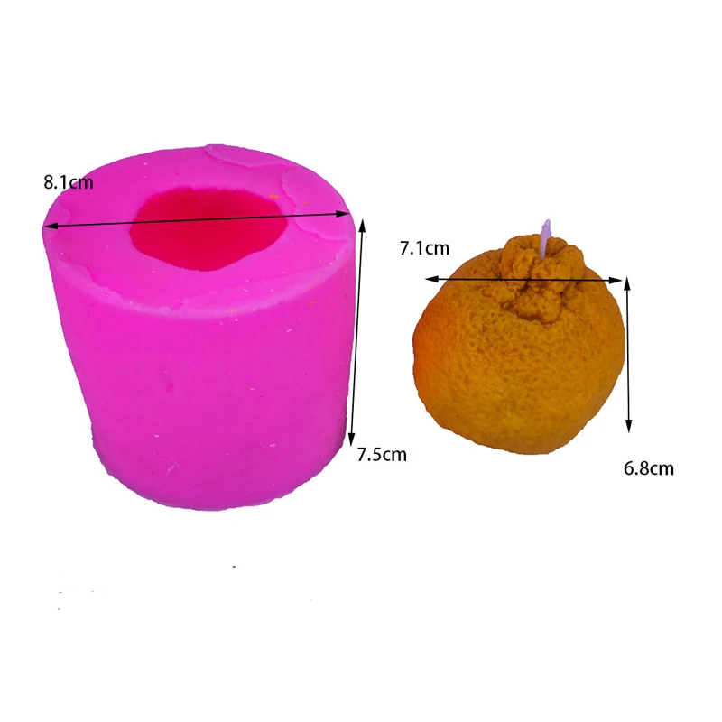 Large Orange Silicone Mold for Candle Soap Making Fruit Orange Lemon Mould DIY Gift to Friends Wedding Birthday Party