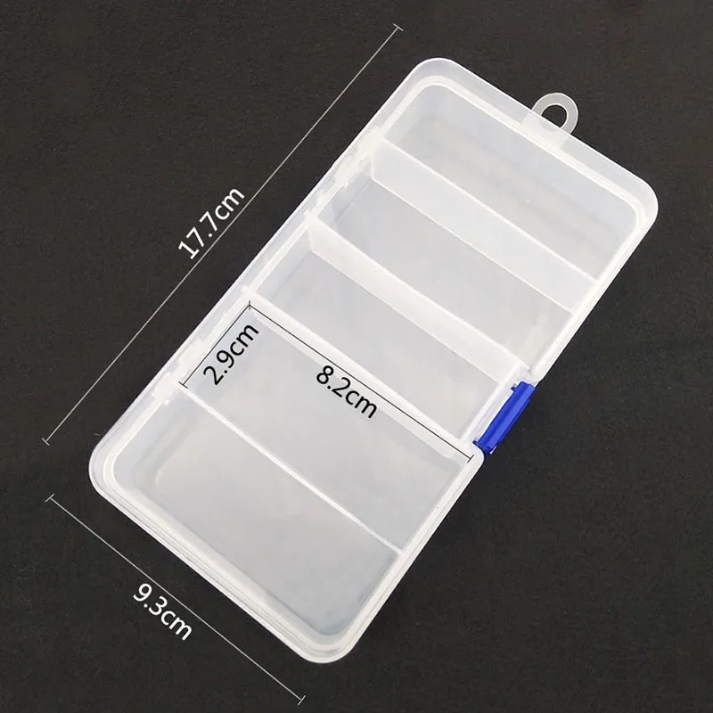 5 Grids Compartments Organizer Container Visible Plastic Fishing Lure Box Fishing Tackle Box Bead Screw Holder Case