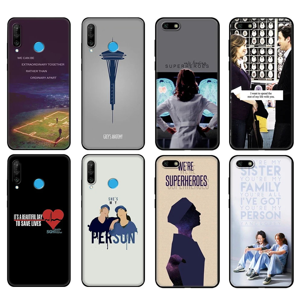 Black tpu Case For Huawei Honor 20 Lite 10 10i 20S 30S 30 Case Honor 7A 5.45 7s 7C 5.7 Case Cover American TV Greys Anatomy