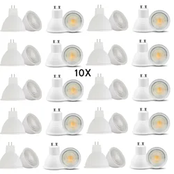 Lámpara LED regulable GU10, foco de 220V, MR16, GU5.3, Chip COB, haz de 30 grados, para el hogar y la Oficina, 10 unidades