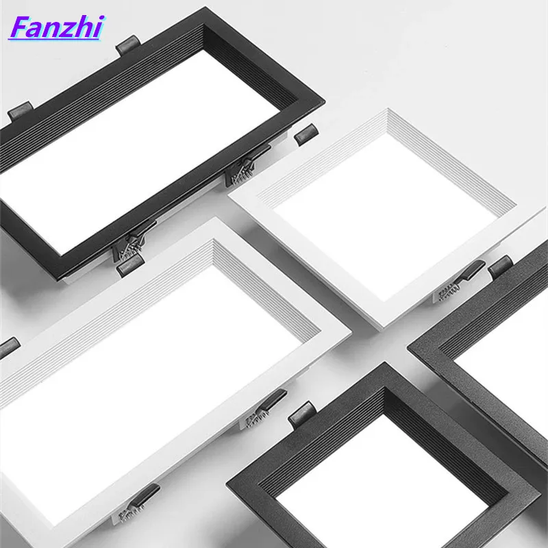 1Pcs Square Double Head Downlight Embedded LED Ultra-thin Hole Light Ceiling Grille Bold Light 12W 15W 18W 24W