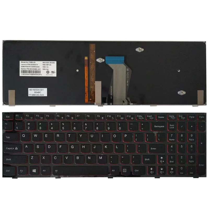 Pop US Keyboard For Lenovo Y590 Y500 Y510P US Laptop Keyboard Blacklight