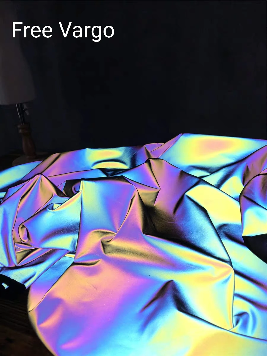 4-Way Stretch Iridescent Reflective Rainbow Fabric Hologram Holographic Rave CostumeFabric s  Sold by Half Yard