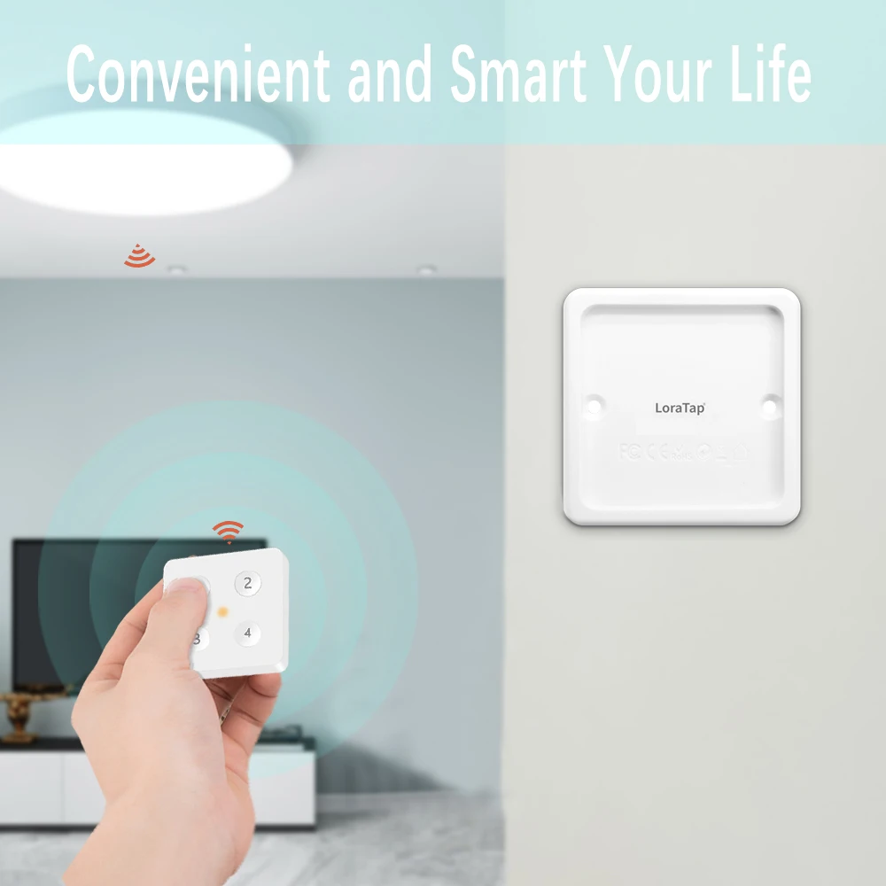 Tuya ZigBee 3.0 Wireless 4-Button Square Remote Works with Smartthings Conbee Deconz Stick Domoticz Hub Required