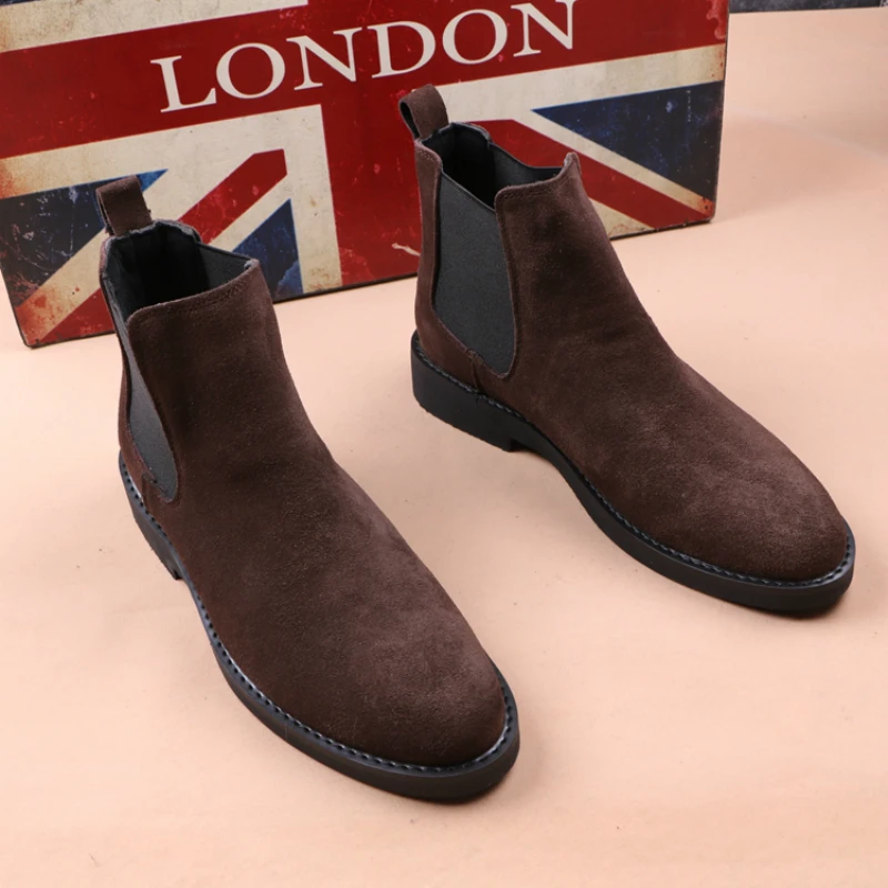 

new arrival men's luxury fashion chelsea boots cowboy genuine leather tooling shoes outdoors platform ankle boot shorts bota man