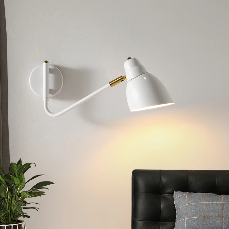 Modern Adjustable switch Wall Lamp Creative Long arm Reading Bedside Northern Europe Led living room Fexibleable Wall Lights