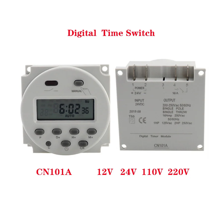 CN101A LCD time switch 12V 24V 110V 220V Time Relay Street lamp billboard power supply timer without  waterproof box