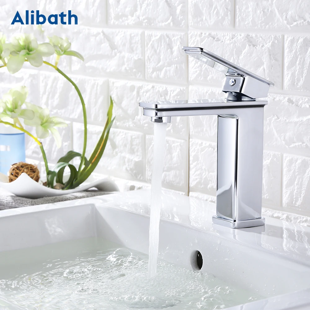 

BLACK/Chrome Brass Basin Faucet Solid Cold & Hot Water Bathroom Faucet Single Handle Water Sink Tap Bathroom Accessories.