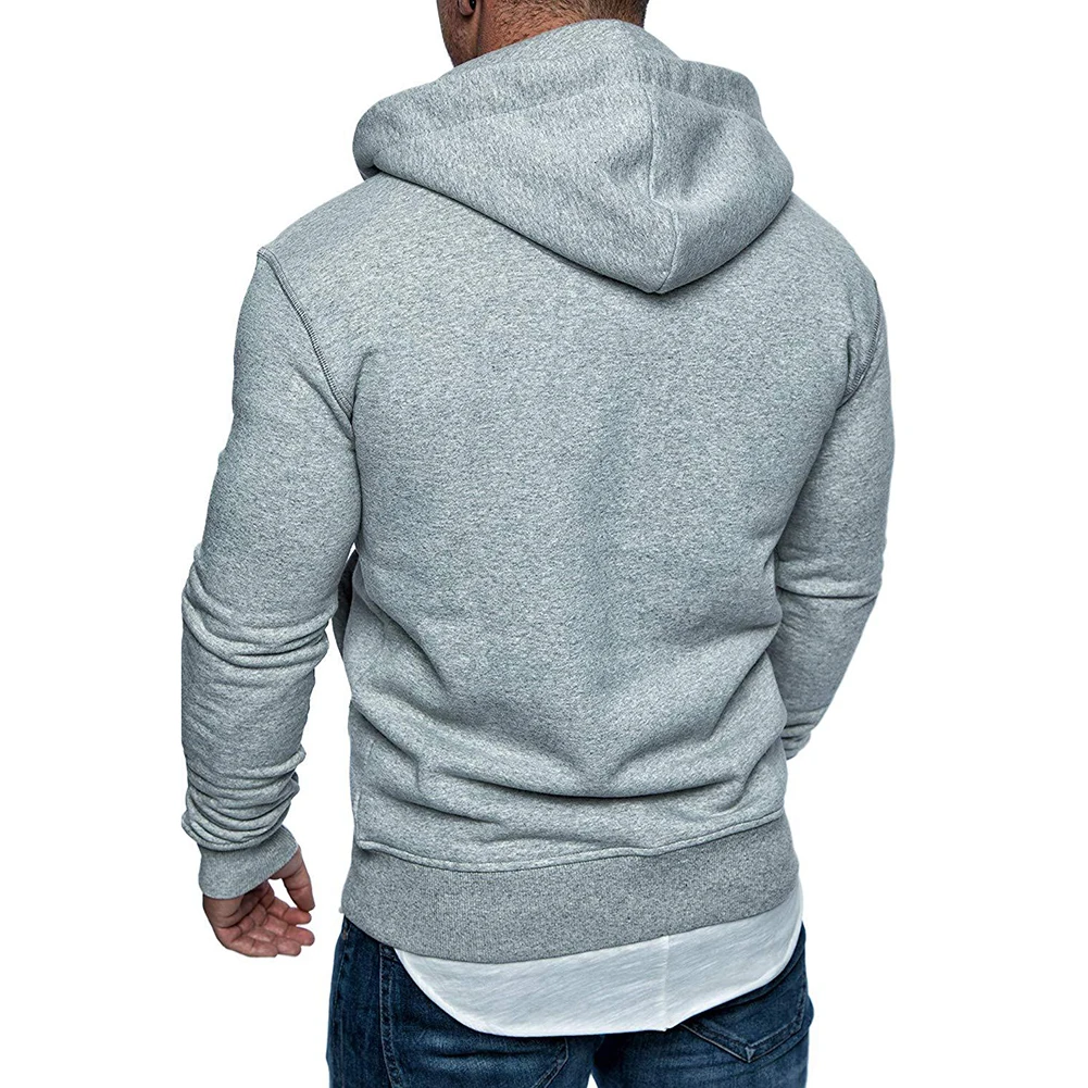  Stylish plain men zipper zip sport hoodie sweater coat jacket