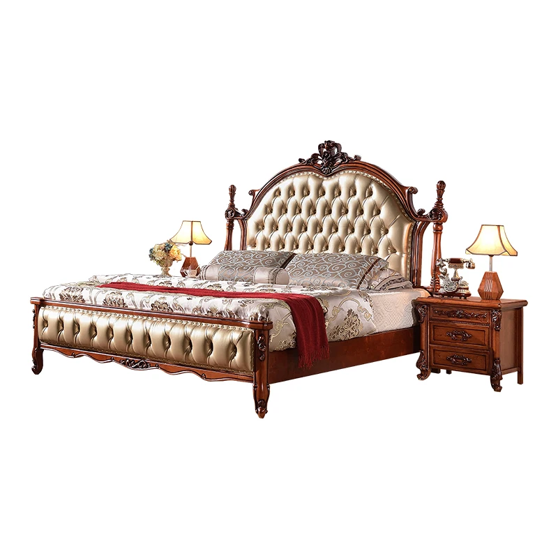 European bed double bed 1.8 meters all solid wood master bedroom European wedding bed factory direct European style