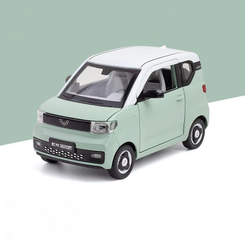 1:24 WuLing HongGuang MINI EV samochodu stopu Diecasts & pojazdy zabawkowe jeśli w tej klasie nie ma samochodu dźwięk i światło samochód z napędem Pull back zabawki dla prezenty dla dzieci