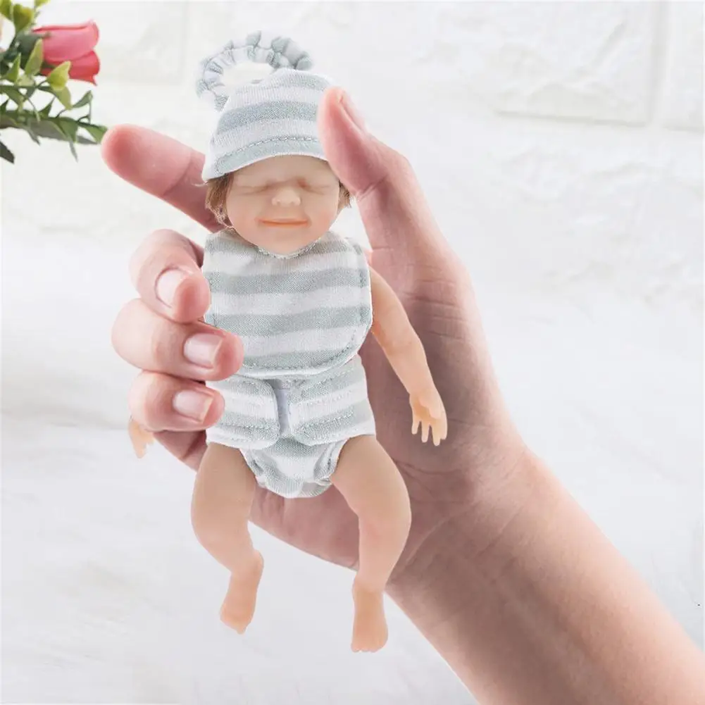 Mini reborn bebê bonecas 6 "realista recém-nascidos bonecas que olhar real silicone bonecas com corpo inteiro para crianças presente de aniversário