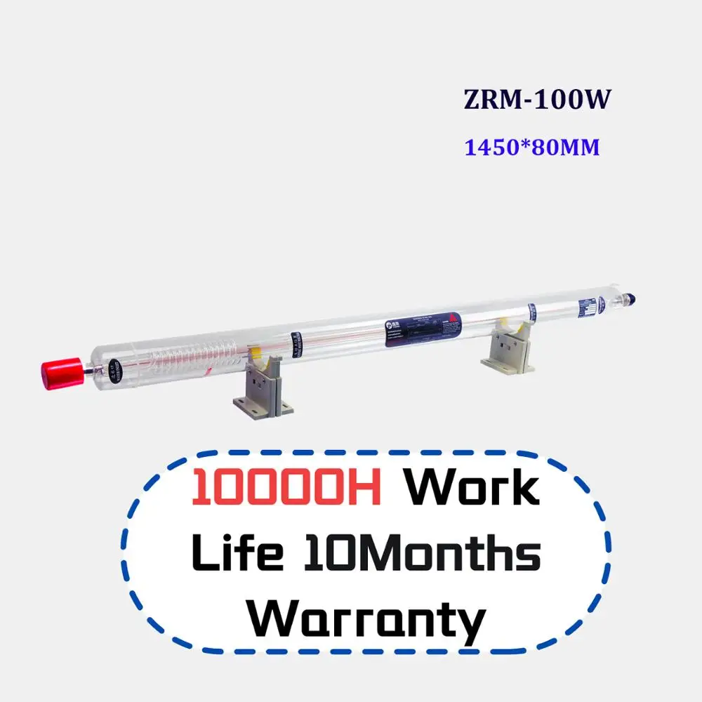 Tubo do laser do co2 do tubo ZRM-100 * 80mm do laser de zurong 100 1450 w