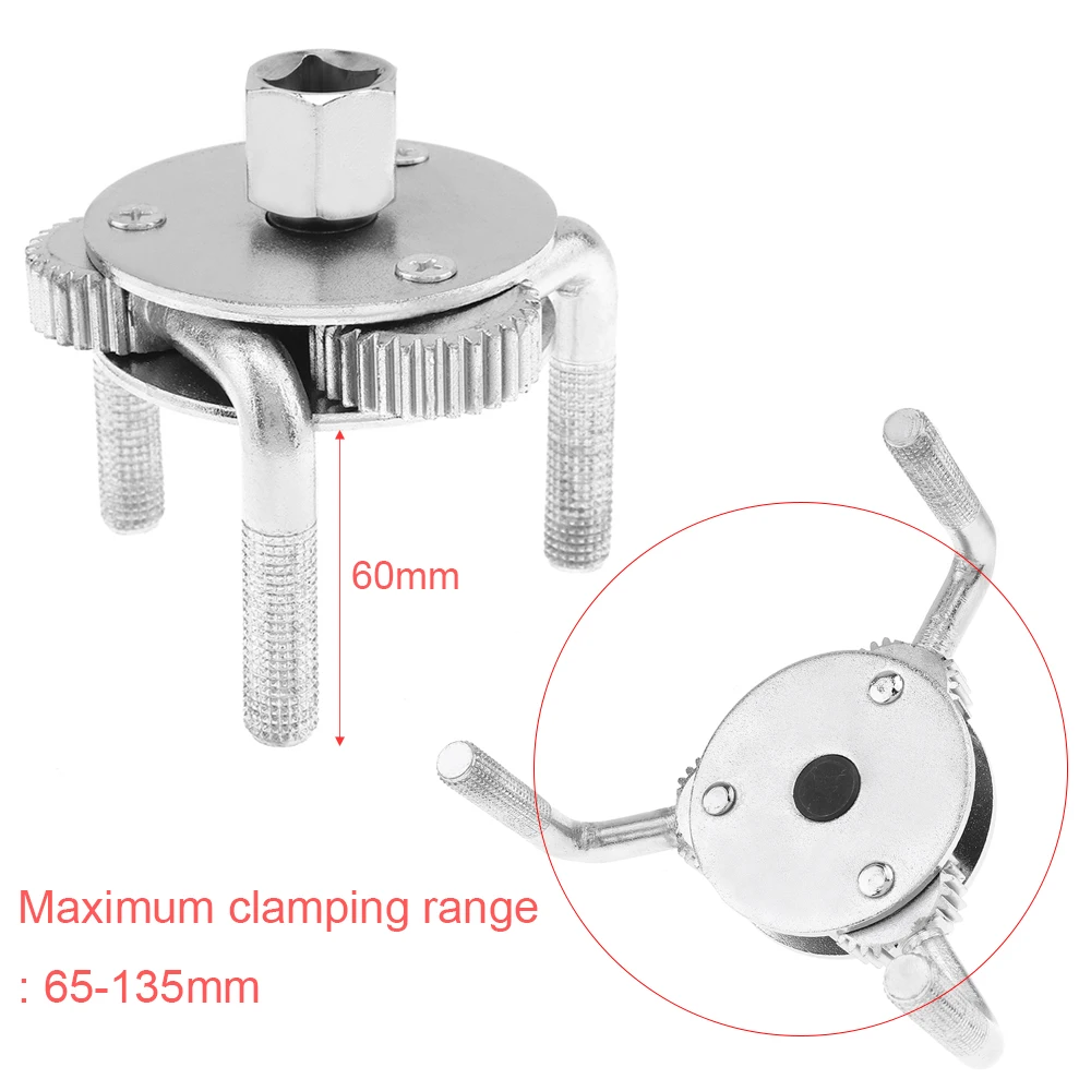 69-130mm Wrench Adjustable Round Three-Claw Filter Wrench Two Way Oil Filter Wrench for Car Trucks  Wrench Accessories