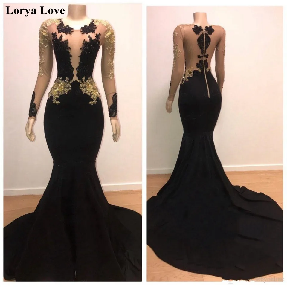 

Illusion Black Elegant Formal Party Night Evening Dresses 2025 Sexy Mermaid Long Sleeves Robe De Soiree Women Satin Prom Dress