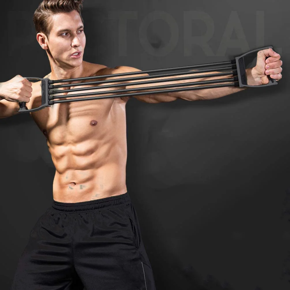 Profession Resistance Chest Expander for Fitness Strong Cable Band Puller Exercise, Removable 5 Latex Tube