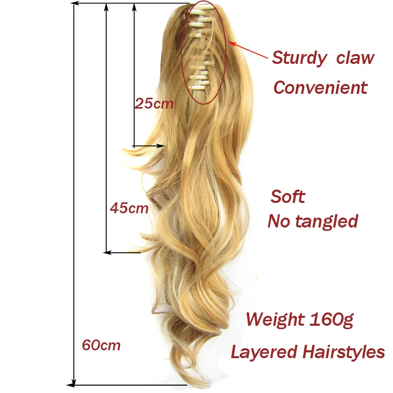 Jeedou Korte Golvend Paardenstaart Hair Extensions Claw Paardenstaarten Synthetische Zwart Rood Piano Kleur Vrouwen Haarstukjes