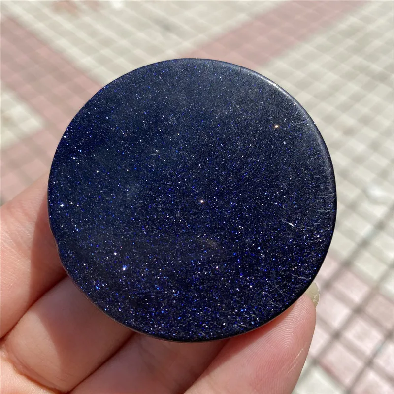 Natural  Blue Sandstone Round Shape Crystal Quartz For Home Decoration DIY Gift Reiki 1PCS