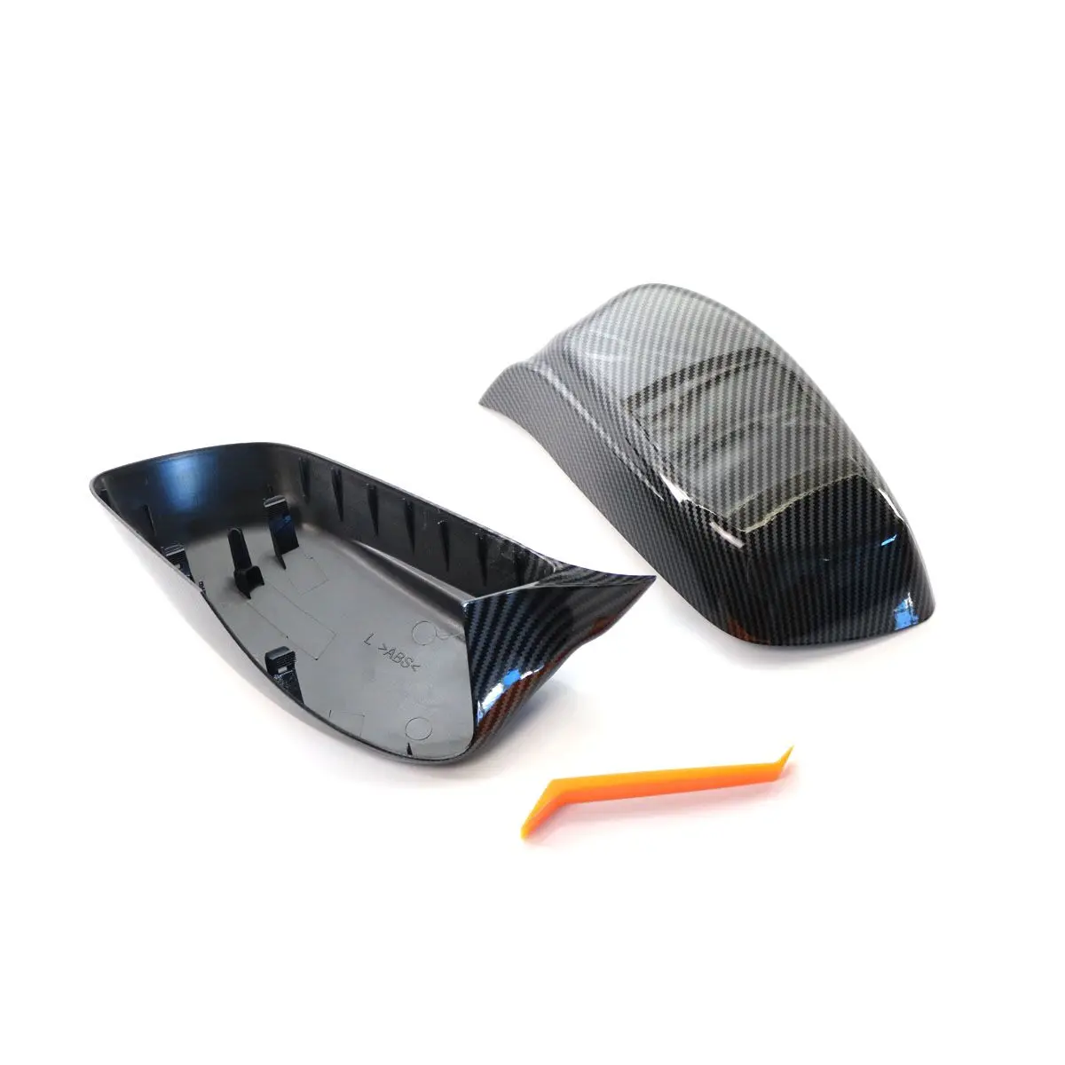 Carbon Fiber Look Black Rearview Side Mirror cover Caps for BMW 5 Series E60 E61 E63 E64 2004-2008 520i 525i 528i 528xi 530i