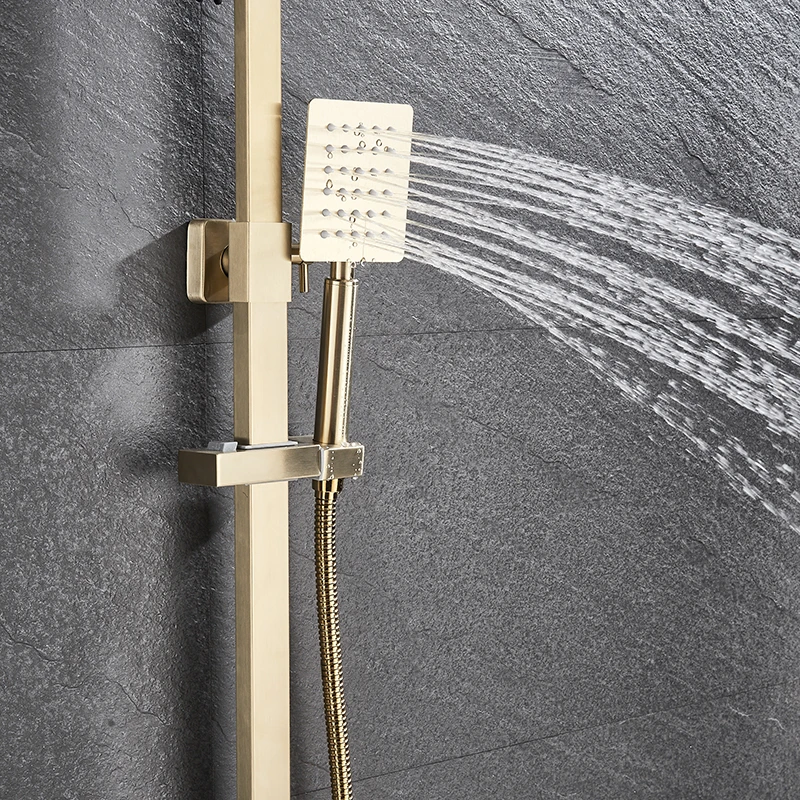 دش صنبور تدوير حوض صنبور خلاطات جدار جبل 8 "رأس دش الأمطار + دش يدوي الحمام دش مجموعة الحنفية