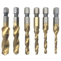 6pcs Titanium Coating Compound Tap HSS Screw Thread Metric Tap Drill Bits Screw  Milling Cutter M3 M4 M5 M6 M8 M10 Hand Tools