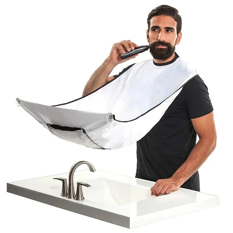 Zhangji Male Beard Apron Razor Holder Hair Shaving Apron for men Care Clean Hair Adult Bibs Waterproof Cloth Bathroom