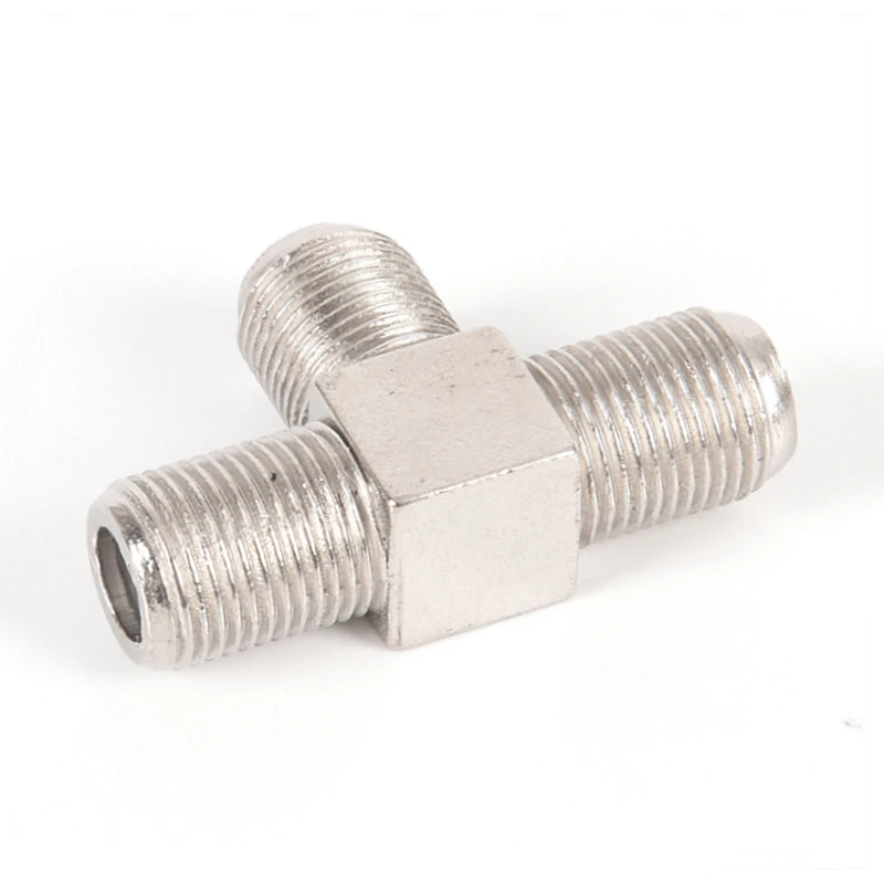Cable adaptador divisor RF de latón para TV, toma de plata virgen, 1 unidad, venta al por mayor