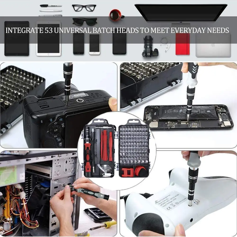 Yellow135 in1 Screwdriver Set of Screw Driver Bit Set Multi-function Precision Mobile Phone Repair Device Hand Tools Torx Hex