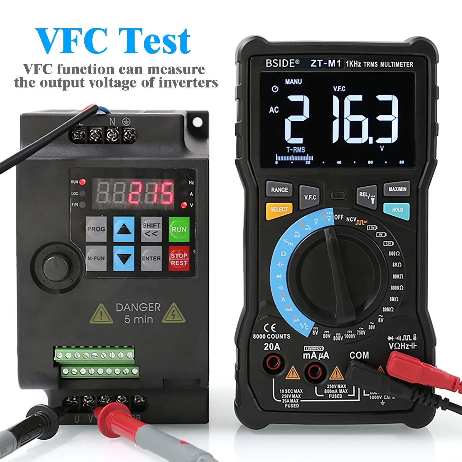 Profesjonalny cyfrowy multimetr True RMS 8000 analogowy Tester 20A prąd DC AC napięcie pojemność VFC ohm bateria Hz test