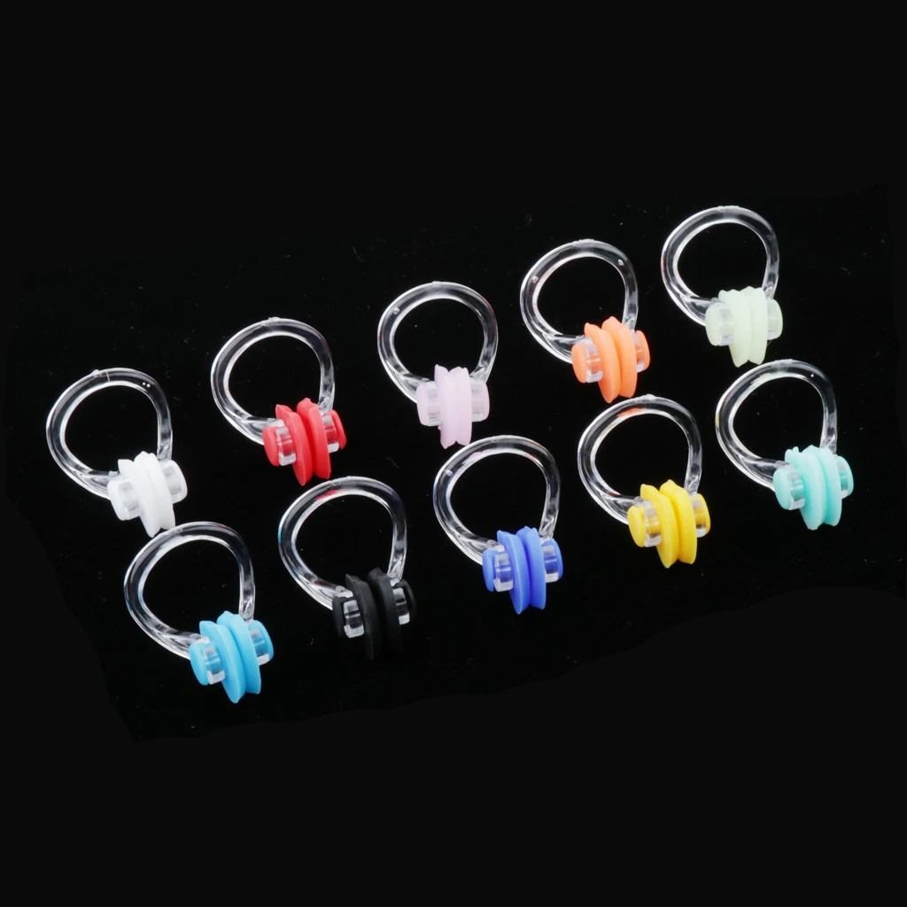 10pcs High Quality Waterproof Soft Silicone Comfortable Diving Surfing Swimming Nose Clips Nose Plugs for Unisex Adult Men Women