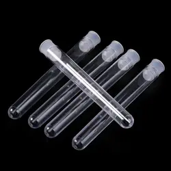 Tubes transparents pour tests de laboratoire en plastique Transparent, flacons avec capuchon et poussoirs, 12x100mm, fournitures scolaires et de laboratoire, 50 pièces/paquet