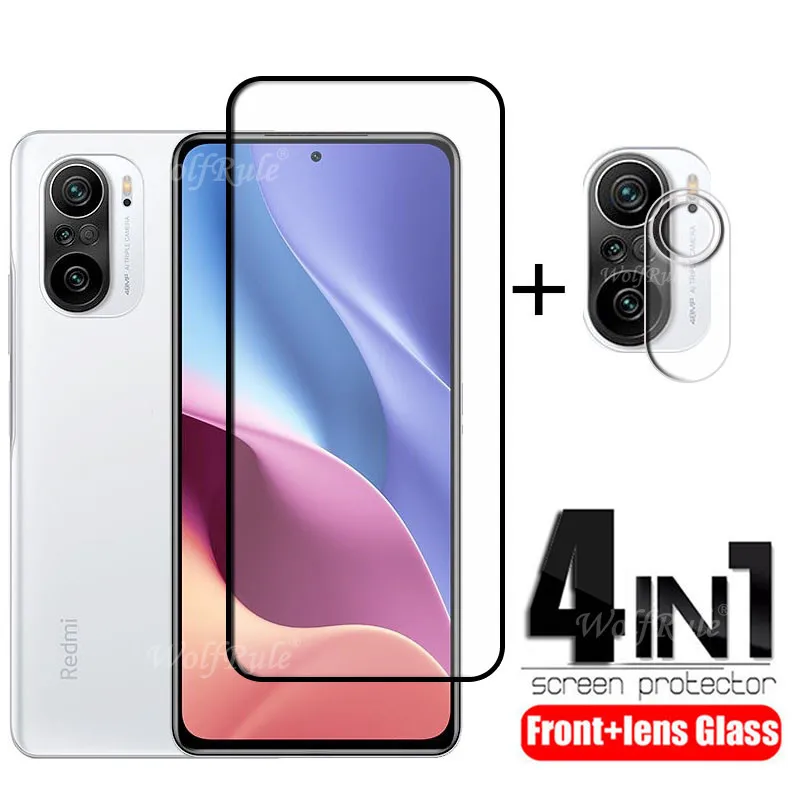 

Защитное стекло 4 в 1 для Xiaomi Redmi K40, закаленное, полное покрытие