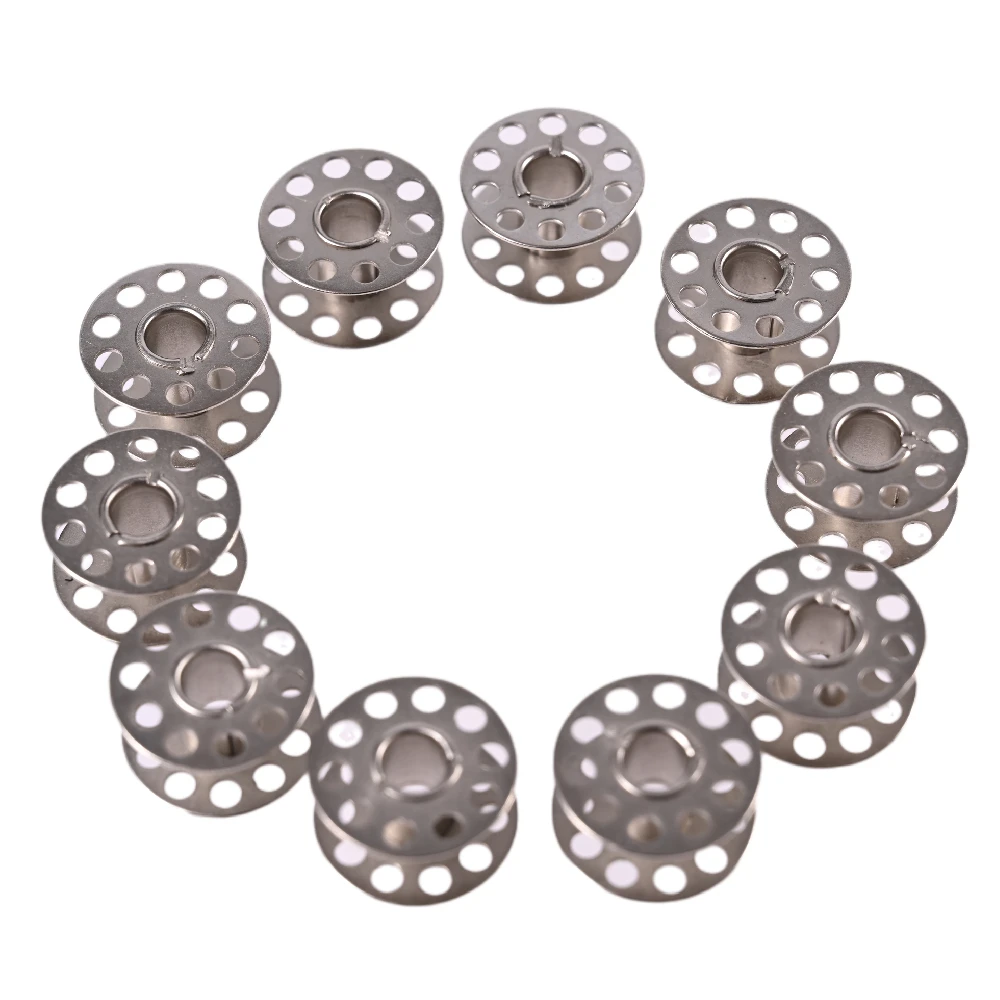 High Quality 10Pcs Metal Bobbins Spool Sewing Craft Tool Stainless Steel Sewing Machine Bobbins Spool for Brother