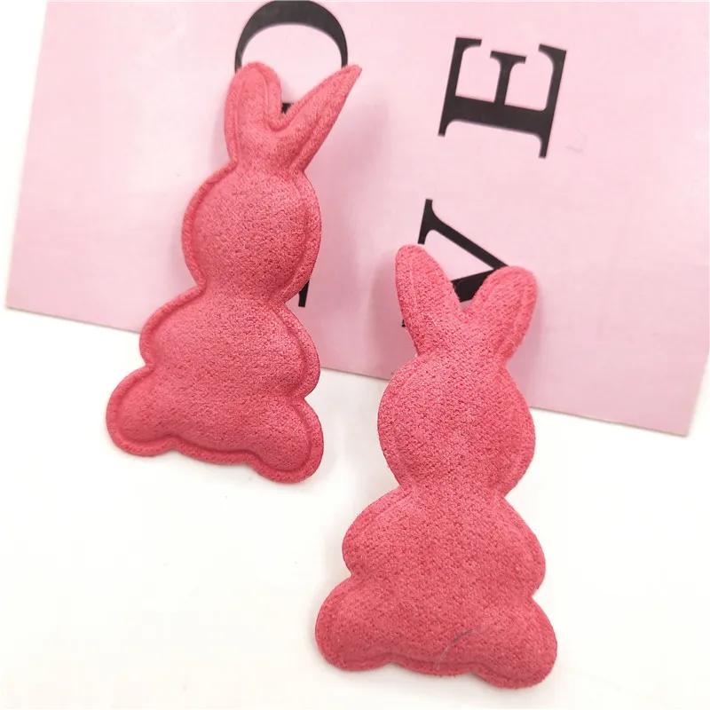 60pcs/lot Rabbit Shape Padded appliques for headwear decoration handmade hair clip accessories