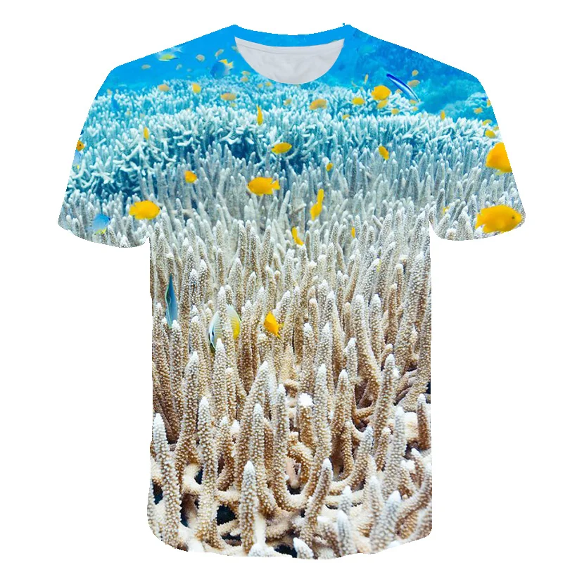 New 3D The Underwater World coraline Graphic t shirts For Men Fashion Casual Vacation T-shirts Summer Print Short Sleeve tshirt