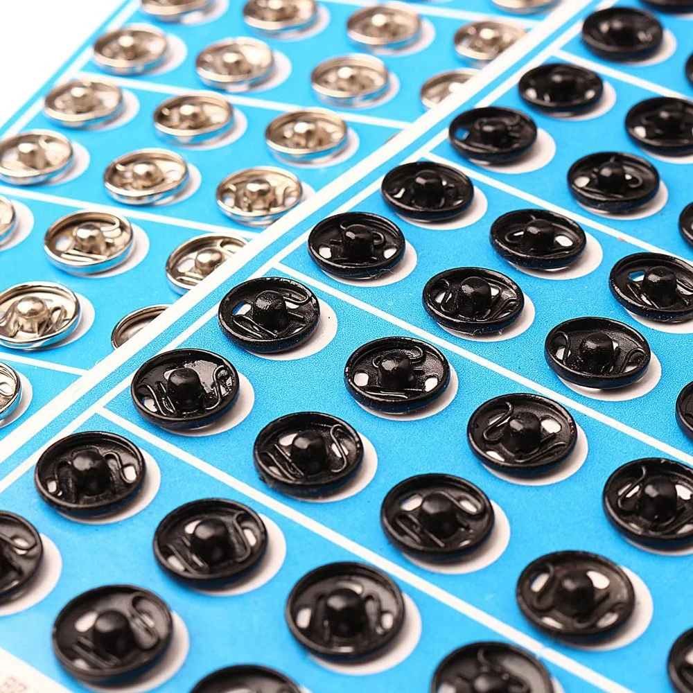 100/50PCS Press Buttons Sew on Snap Buttons Metal Snap Fastener Buttons Press Button for DIY Garment Sewing Clothing 8/10MM