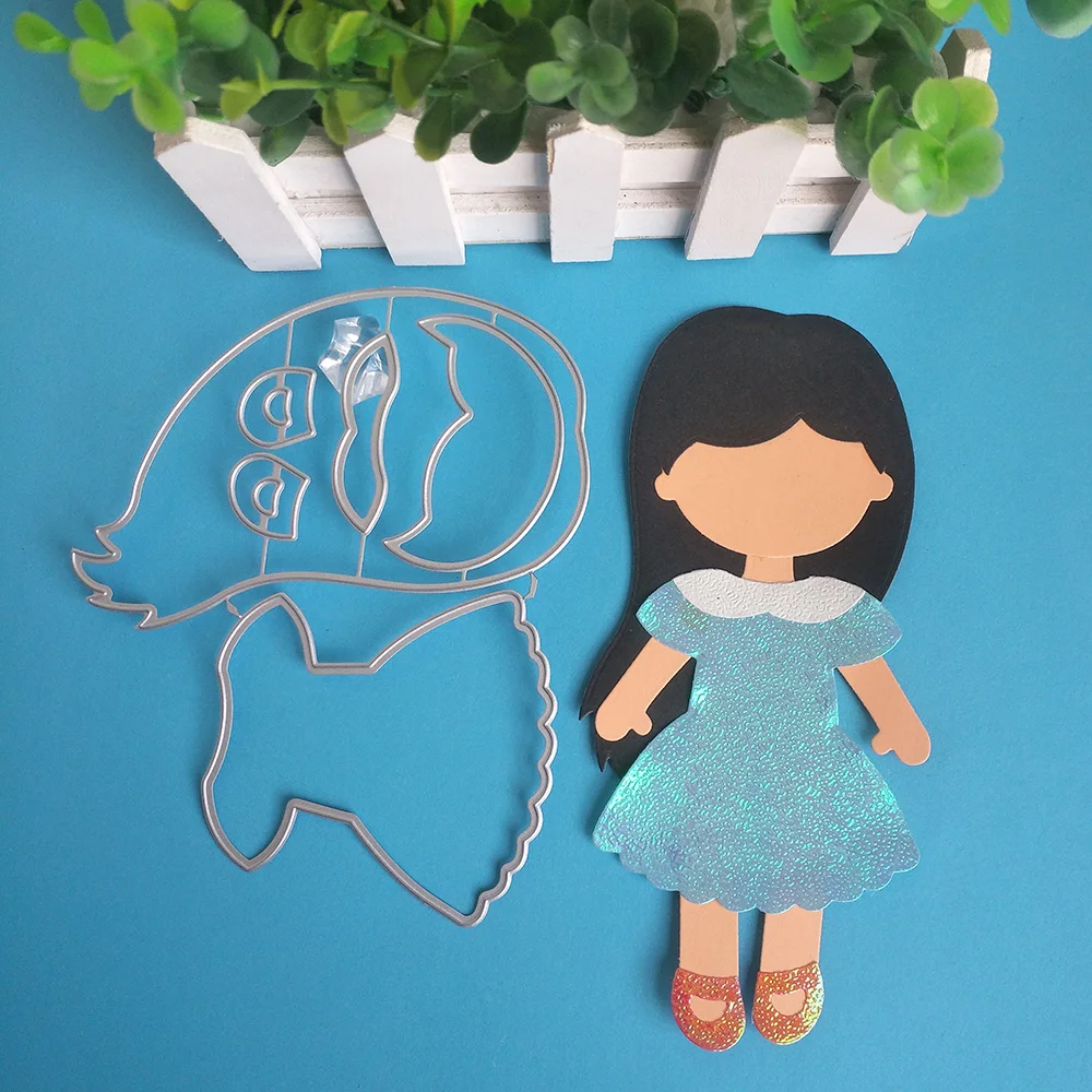 New 17CM boy and girl body hairstyle clothes  cutting dies DIY scrapbook, embossed card making, photo album decoration, handmade