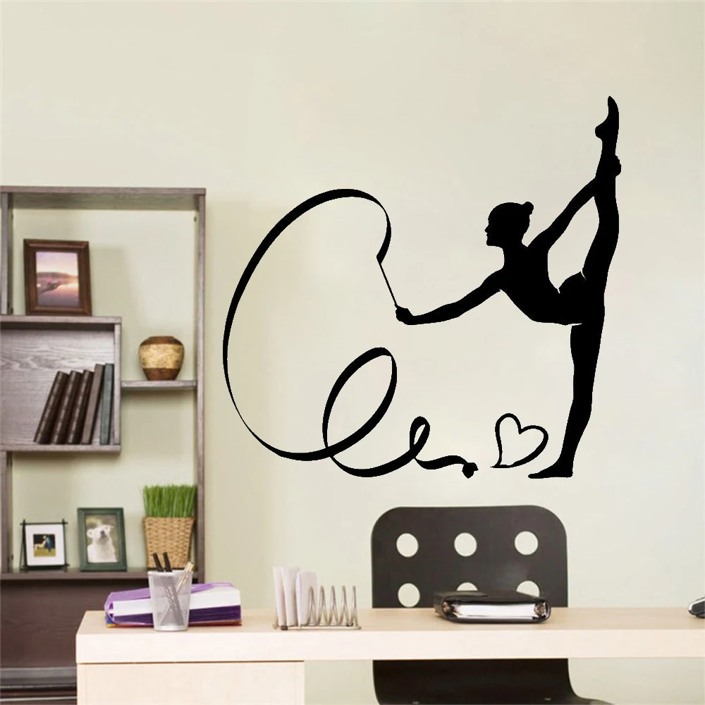 Interesting Gymnast Silhouette Vinyl Car Art Sticker Decor Mural DIY Knife And Fork Removable Wall Decal Family Home Sticker