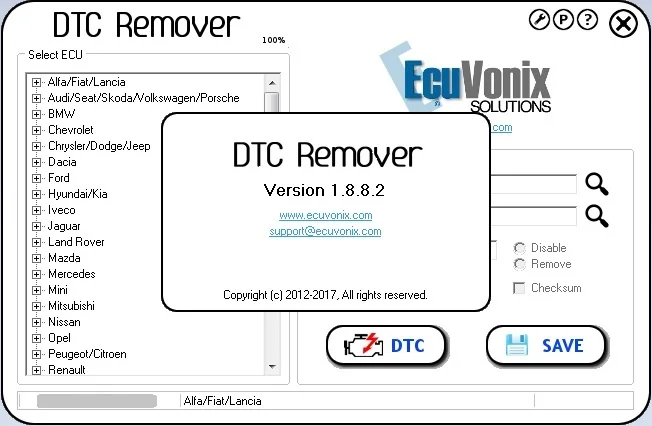 

EcuVonix Full Pack (DTC Remover 2.5.6 +IMMO Universal Decoding 4.5+ EDC17 Checksum Calc +AIRBAG Universal Repair 3.8