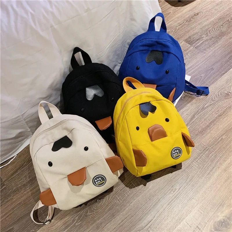 Mochila escolar para bebés y niños, bolsa de lona con dibujos animados de patos en 3D, bolso de jardín de infantes y escuela primaria para niños